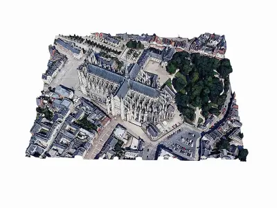 Amiens Cathedral - Notre-Dame Low-poly 3D model