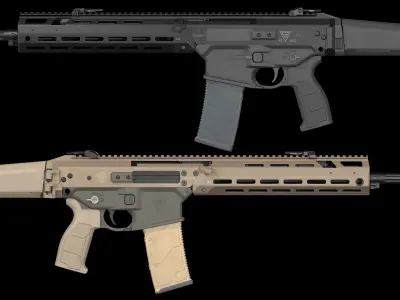 MSBS GROT Assault Rifle Low-poly 3D model