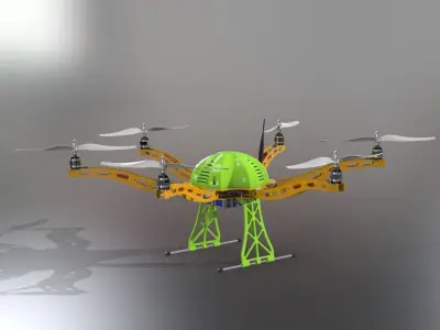 Hexacopter Aluminum 3D model