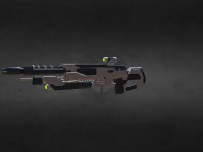 Futuristic Shotgun Low-poly 3D model Low-poly 3D model