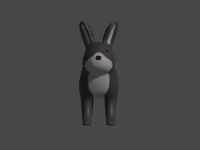 LowPoly Rabbit donkey Low-poly 3D model