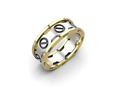 Ring 6 gold wedding band 3D print model