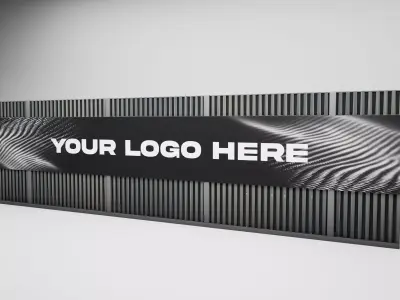 Modular Racetrack Advertising Wall Variation 3D model