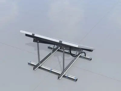 Solar module version 3 2x2m tilt angle 30 degrees with stand Low-poly 3D model