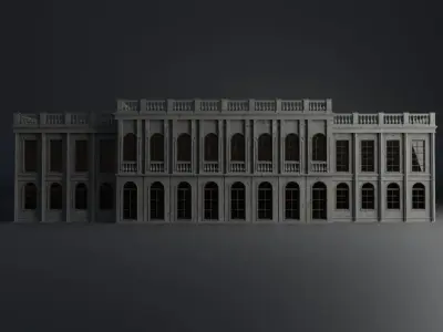 CLASSIC OLD EUROPEAN BUILDING 03 Low-poly 3D model