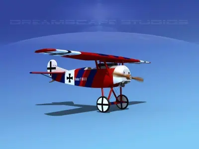 Fokker DVIII V06 3D model