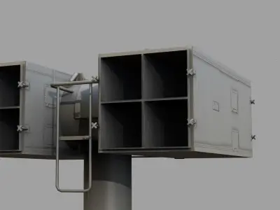 Sea Sparrow Launcher Mark 29 Low-poly 3D model