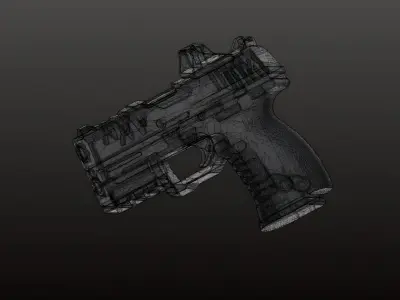 Sci-Fi Handgun 3D Model Game Ready Low-poly 3D model