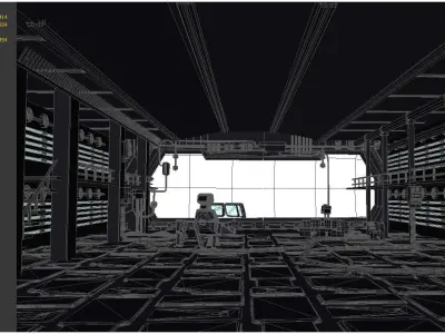 spaceship space station futuristic sci-fi fantasy 3D model 2