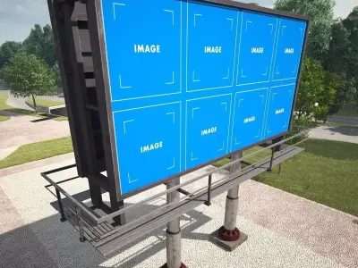 Old Billboard Low Poly Low-poly 3D model