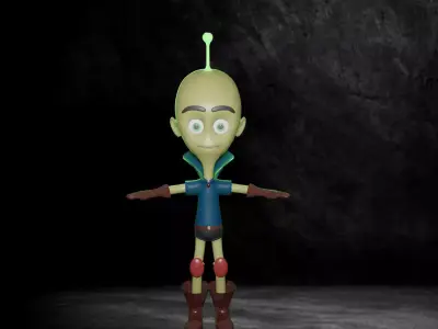 cartoon Alien Free low-poly 3D model