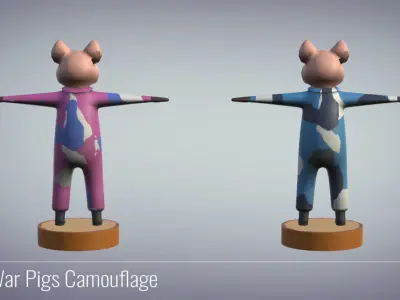 3D War Pigs Camouflage v2 - Military Stickman Low-poly 3D model