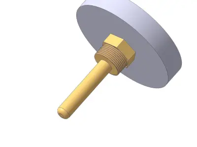 Thermometer d80 mm in a sleeve L50 mm 3D model