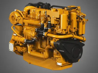 3406C Engine - 6 Cylinder Industerial Diesel Engine  3D model