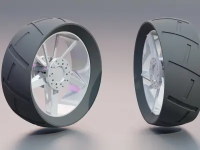 Sci-Fi Wheel Free low-poly 3D model