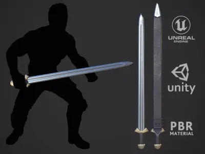 Darksword 11th Century Viking Sword Low-poly 3D model