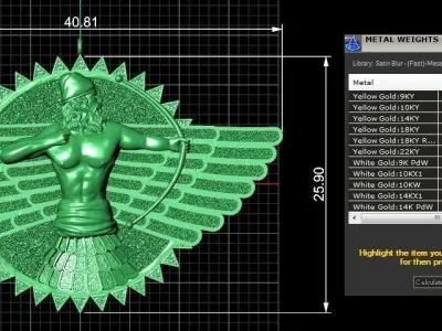 Summerian Warrior Pendant 3D print model