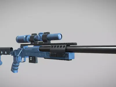 SPR-300 PRO lowpoly sniper rifle Low-poly 3D model