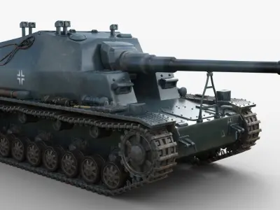 Tank 10 5 CM K18 Auf Panzer Iray piu 3D model