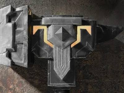 Dark Iron Dwarf Heritage Hammer  Low-poly 3D model