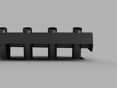 Aluminum Bait Board DIY 4 rod holder 600mm 3D model