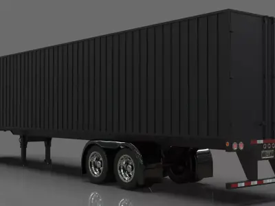 Box Trailer for Semi Truck 3D model