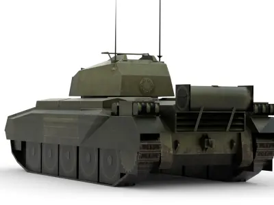 Crusader III AA Mark II - WWII British Tank 3D Model Low-poly 3D model