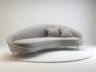 Ico Parisi - Curved Sofa 3D model