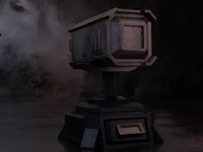 The Rocket Turret Low-poly 3D model