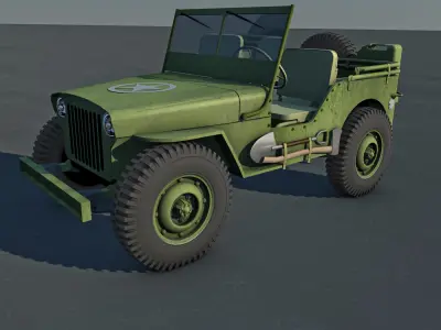 Jeep Willys Military Vehicle 3D model