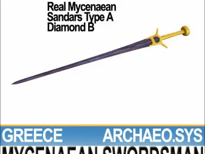 Ancient Greek Mycenaean Swordsman Set Poser Daz 3D model