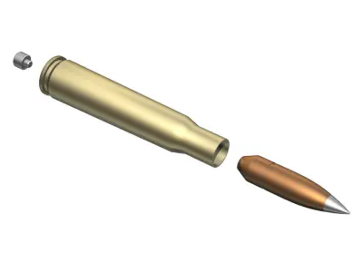 Ammunition 50cal Barrett Free 3D model