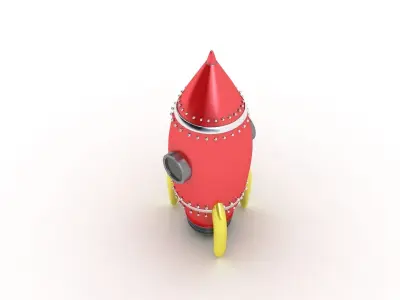 Cartoon Rocket v2 3D model