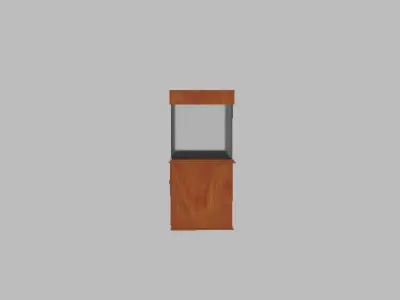 Aquarium with a cabinet Free low-poly 3D model