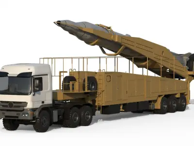 Sejjil iranian ballistic missile 3D model