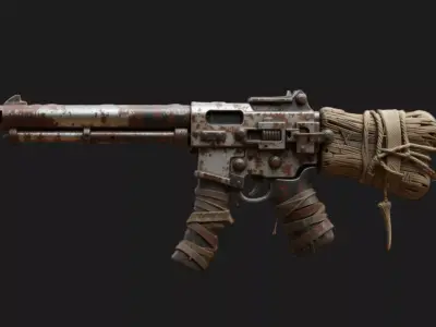 Post-Apocalyptic SMG 3D model