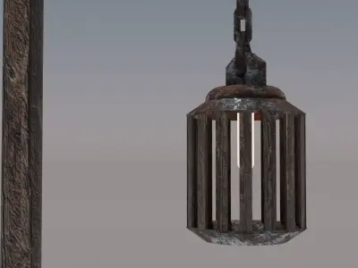 Old Lamp Abandoned Low-poly 3D model