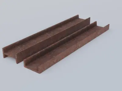 Iron Beam I U profiles 3D model