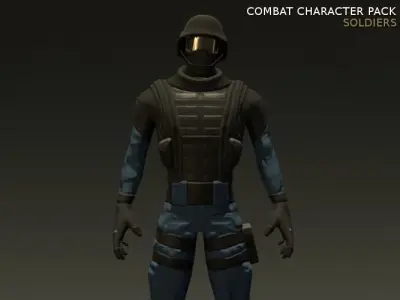 Combat Character Pack 1 Soldiers Low-poly 3D model
