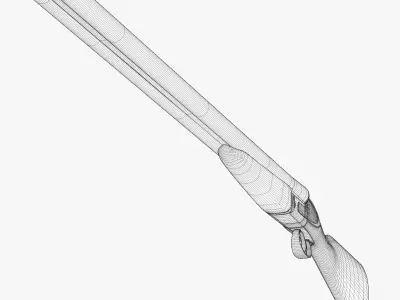 Double Barreled Shotgun Low-poly 3D model