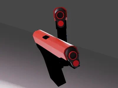 gun 3d model with two lights 3D model