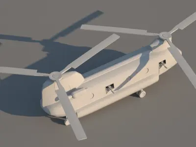 Chinook 3D model helicopter Low-poly 3D model