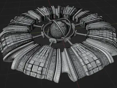 UFO 2 Sphere Core Spaceship - Ovni - Flying Saucer 3D model