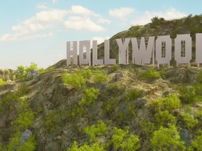Hollywood Sign Hills 3D model