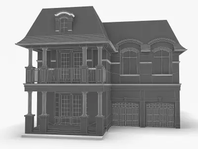 Cottage House 06  Low-poly 3D model