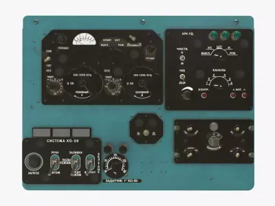 Mi-8MT Mi-17MT Right Overhead Panels Board Russian Low-poly 3D model
