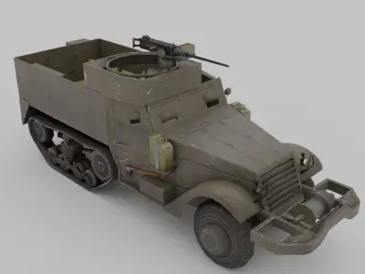 M3 Halftrack Low-poly 3D model