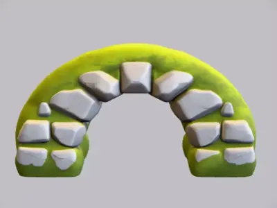 stone arch with moss 3D model