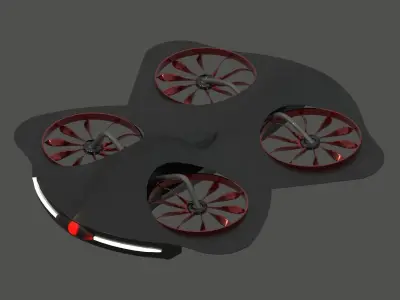 FUTURISTIC AIR TO AIR COMBAT DRONE 3D model