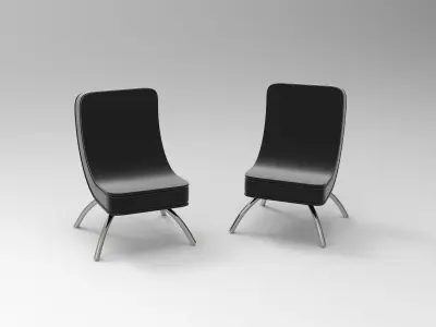 Chair two chairs Free low-poly 3D model